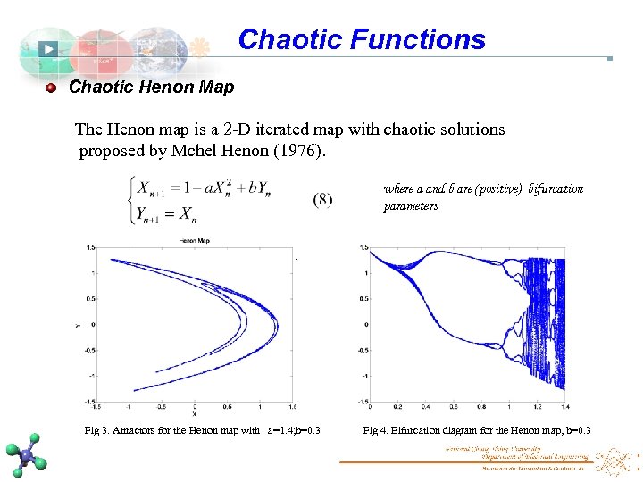 Chaotic Functions Chaotic Henon Map The Henon map is a 2 -D iterated map