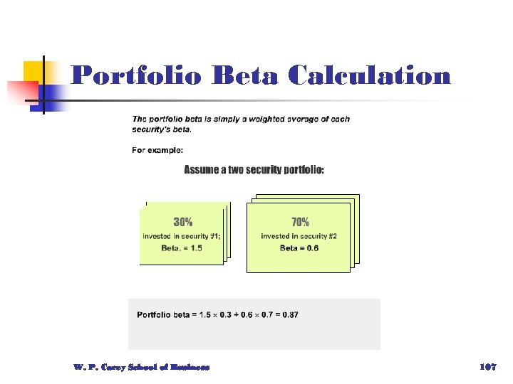Portfolio Beta Calculation W. P. Carey School of Business 107 