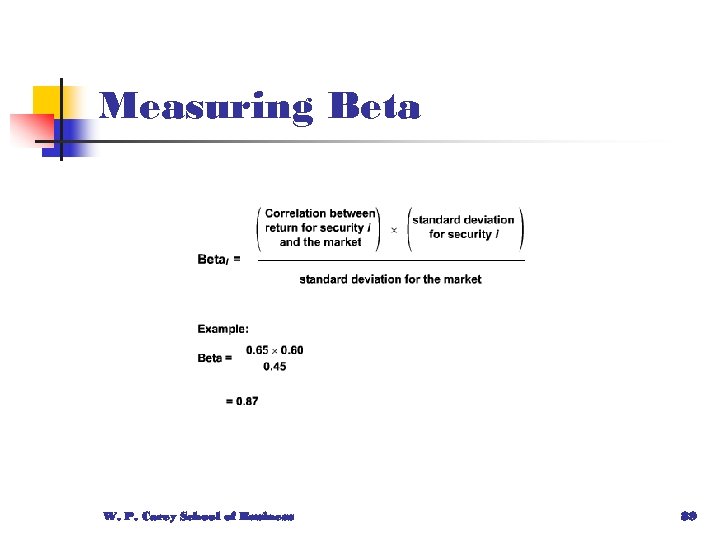 Measuring Beta W. P. Carey School of Business 89 