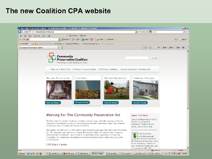 The new Coalition CPA website 