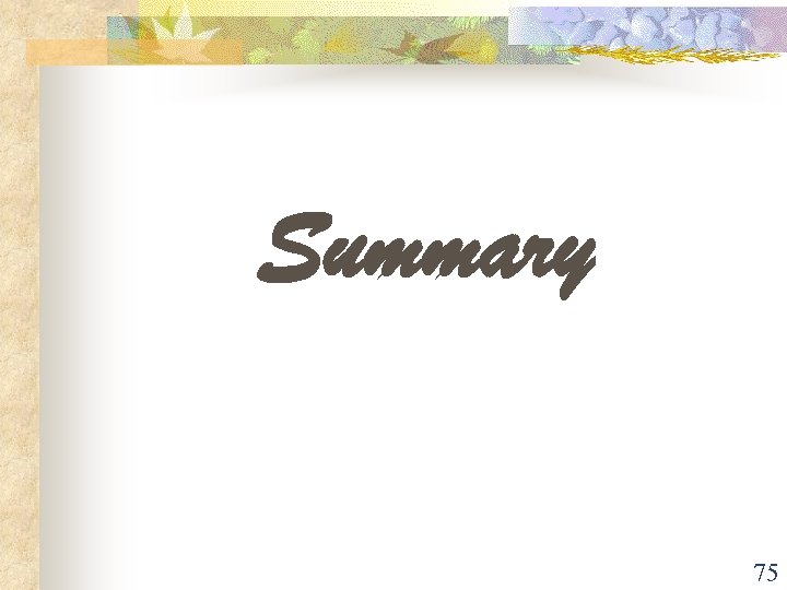 Summary 75 