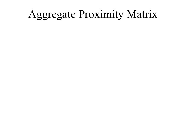 Aggregate Proximity Matrix 