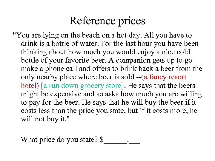 Reference prices 