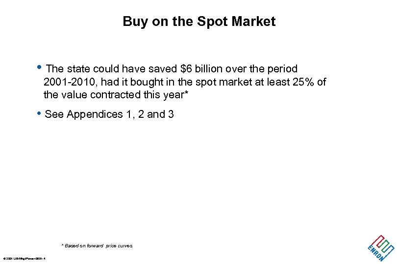 Buy on the Spot Market • The state could have saved $6 billion over