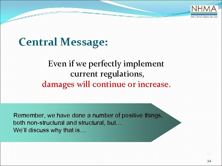 Central Message: Even if we perfectly implement current regulations, damages will continue or increase.