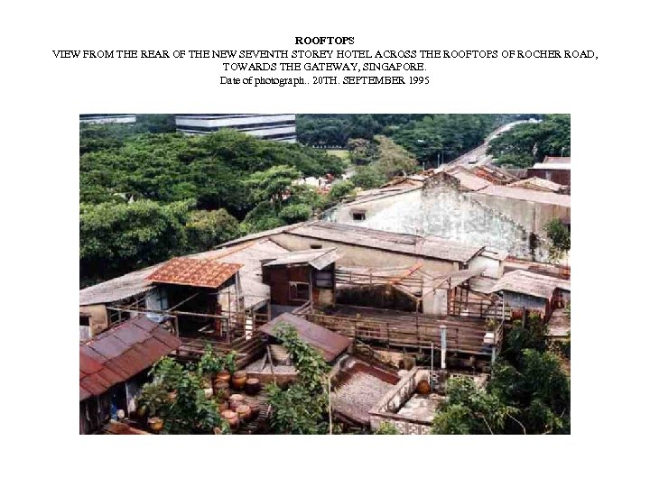 ROOFTOPS VIEW FROM THE REAR OF THE NEW SEVENTH STOREY HOTEL ACROSS THE ROOFTOPS