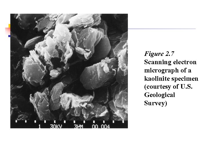 Figure 2. 7 Scanning electron micrograph of a kaolinite specimen (courtesy of U. S.