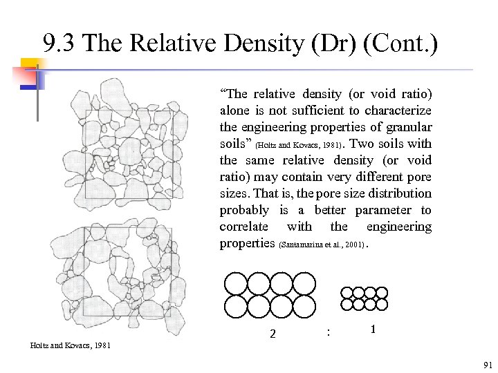 9. 3 The Relative Density (Dr) (Cont. ) “The relative density (or void ratio)