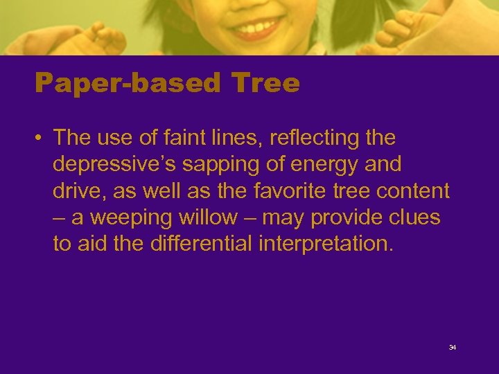 Paper-based Tree • The use of faint lines, reflecting the depressive’s sapping of energy