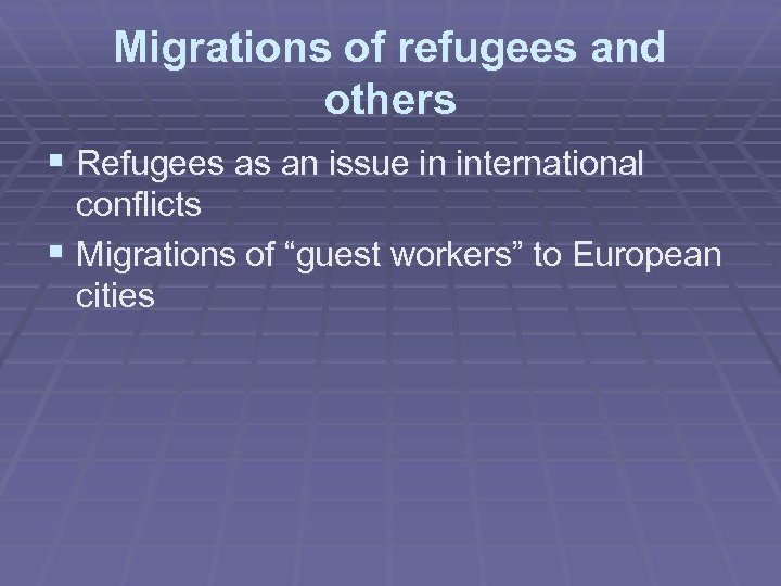 Migrations of refugees and others § Refugees as an issue in international conflicts §