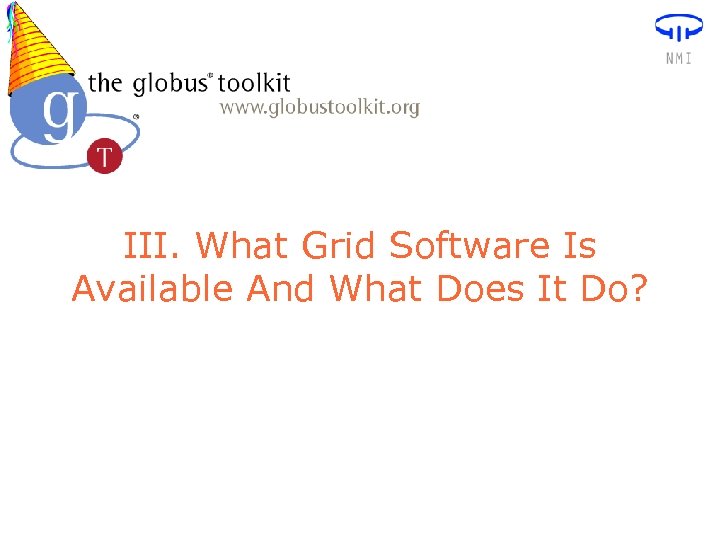 III. What Grid Software Is Available And What Does It Do? 