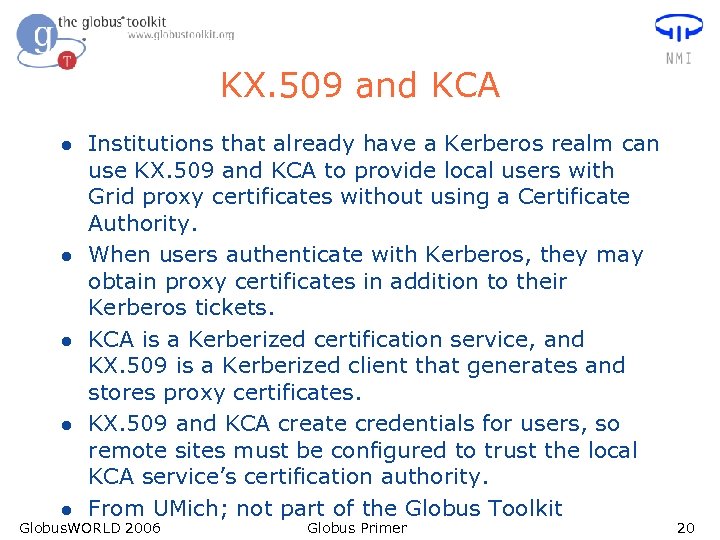 KX. 509 and KCA l l l Institutions that already have a Kerberos realm