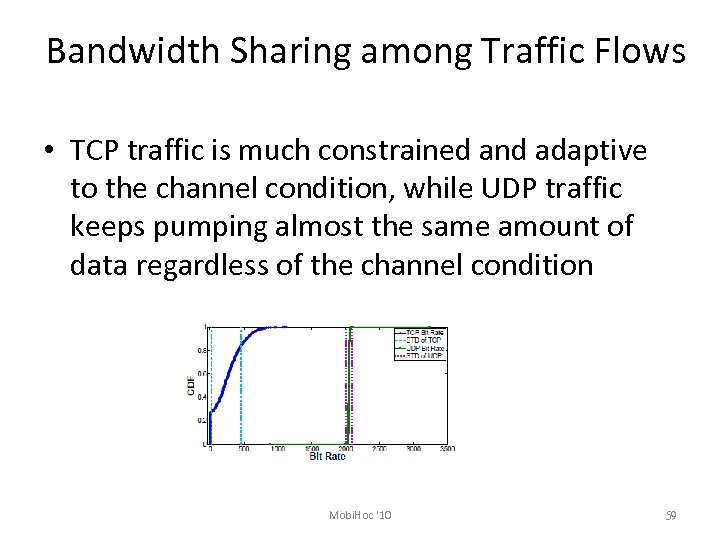 Bandwidth Sharing among Traffic Flows • TCP traffic is much constrained and adaptive to