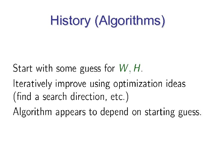 History (Algorithms) 