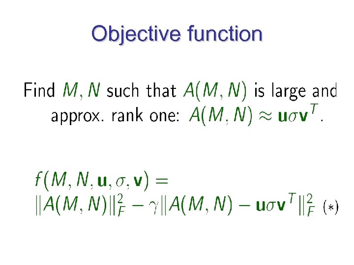 Objective function 