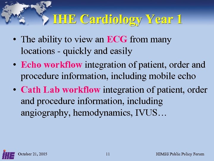 IHE Cardiology Year 1 • The ability to view an ECG from many locations
