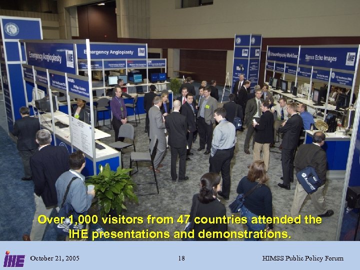 Over 1, 000 visitors from 47 countries attended the IHE presentations and demonstrations. October