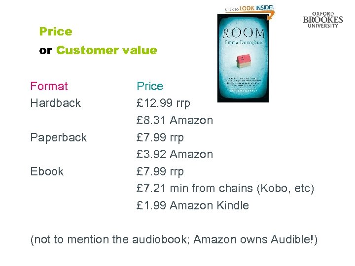 Price or Customer value Format Hardback Paperback Ebook Price £ 12. 99 rrp £