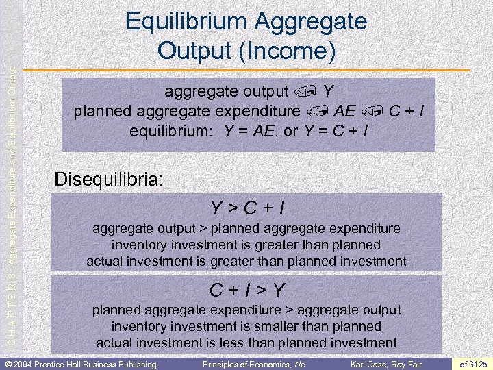 C H A P T E R 8: Aggregate Expenditure and Equilibrium Output Equilibrium
