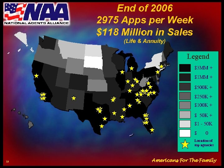 End of 2006 2975 Apps per Week $118 Million in Sales (Life & Annuity)