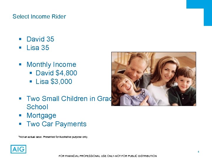 Select Income Rider § David 35 § Lisa 35 § Monthly Income § David