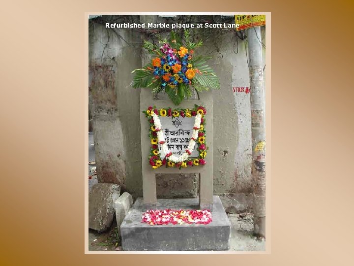 Refurbished Marble plaque at Scott Lane 