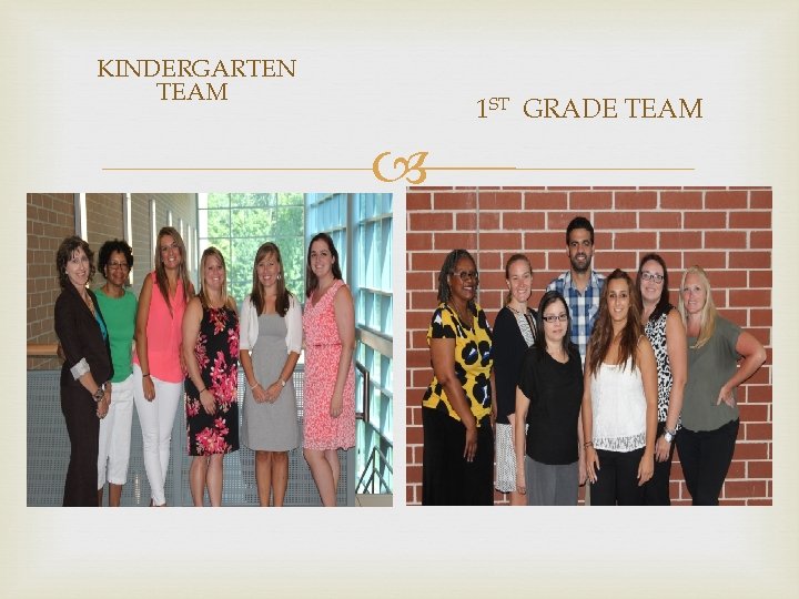 KINDERGARTEN TEAM 1 ST GRADE TEAM 