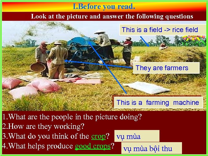 I. Before you read. Look at the picture and answer the following questions This