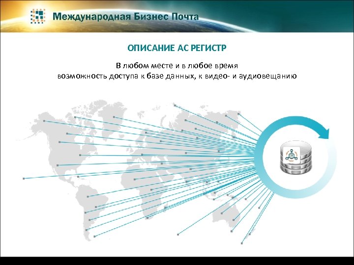 ОПИСАНИЕ АС РЕГИСТР В любом месте и в любое время возможность доступа к базе