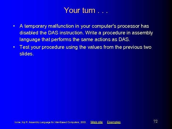 Your turn. . . • A temporary malfunction in your computer's processor has disabled
