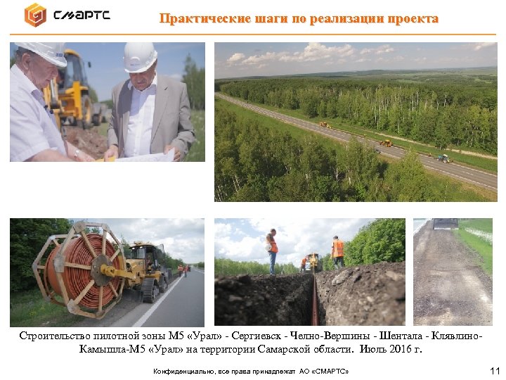  Практические шаги по реализации проекта Строительство пилотной зоны М 5 «Урал» - Сергиевск