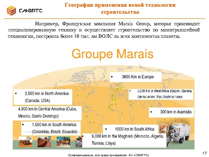 География применения новой технологии строительства Например, Французская компания Marais Group, которая производит специализированную технику