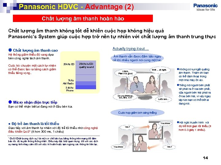 14 Panasonic HDVC - Advantage (2) Chất lượng âm thanh hoàn hảo Chất lượng