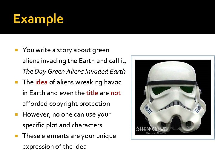 Example You write a story about green aliens invading the Earth and call it,