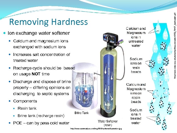  Ion exchange water softener Calcium and magnesium ions exchanged with sodium ions Increases