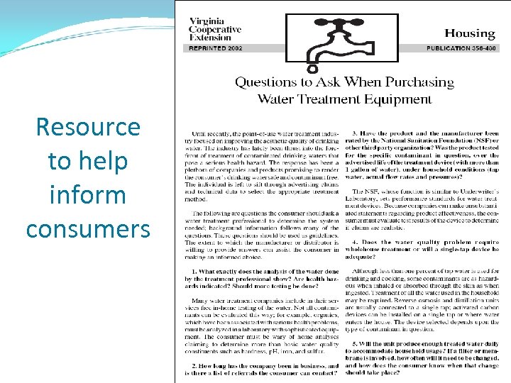 Resource to help inform consumers 