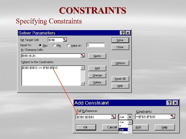 CONSTRAINTS Specifying Constraints 