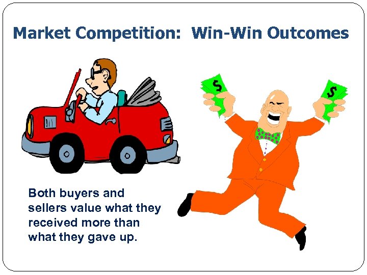 Market Competition: Win-Win Outcomes Both buyers and sellers value what they received more than