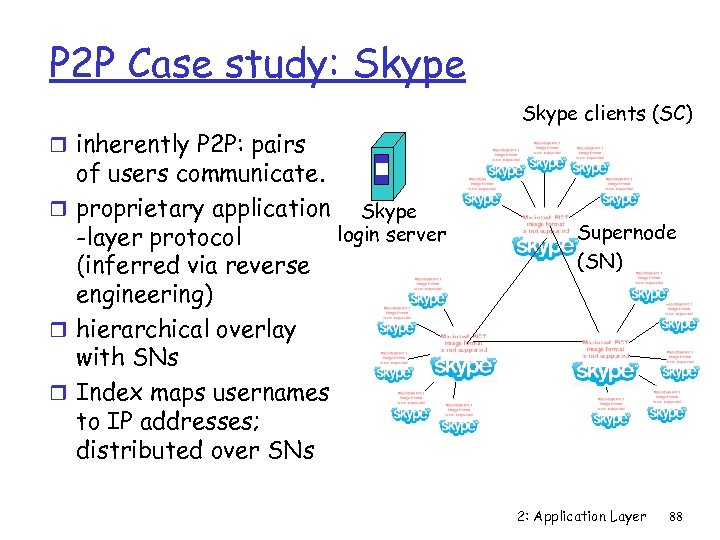 P 2 P Case study: Skype clients (SC) r inherently P 2 P: pairs