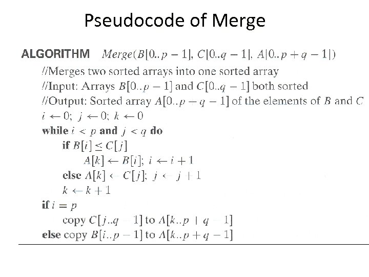 Pseudocode of Merge 