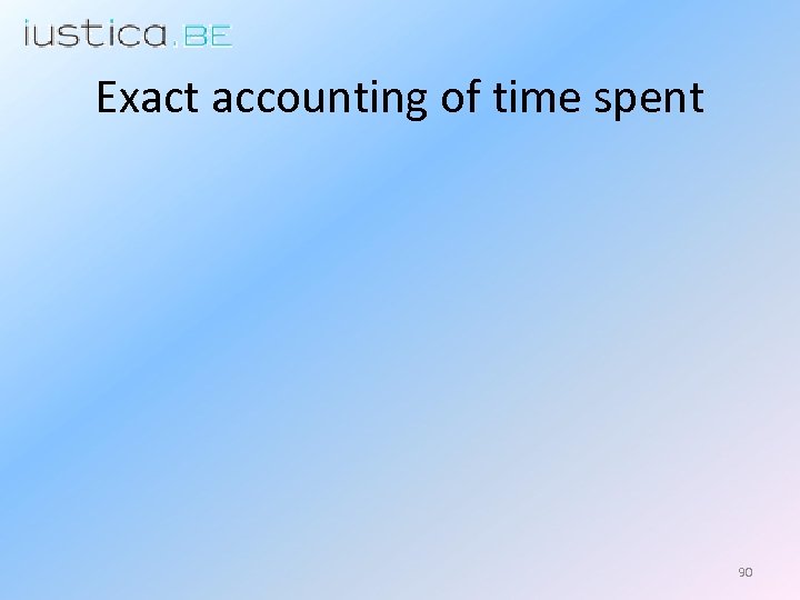 Exact accounting of time spent 90 