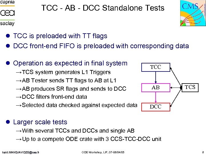 TCC - AB - DCC Standalone Tests l TCC is preloaded with TT flags