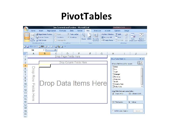 Pivot. Tables 