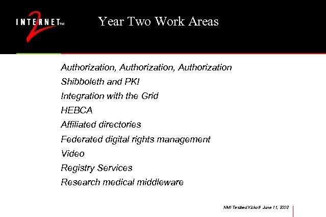 Year Two Work Areas Authorization, Authorization Shibboleth and PKI Integration with the Grid HEBCA