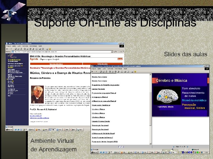 Suporte On-Line às Disciplinas Slides das aulas Ambiente Virtual de Aprendizagem 