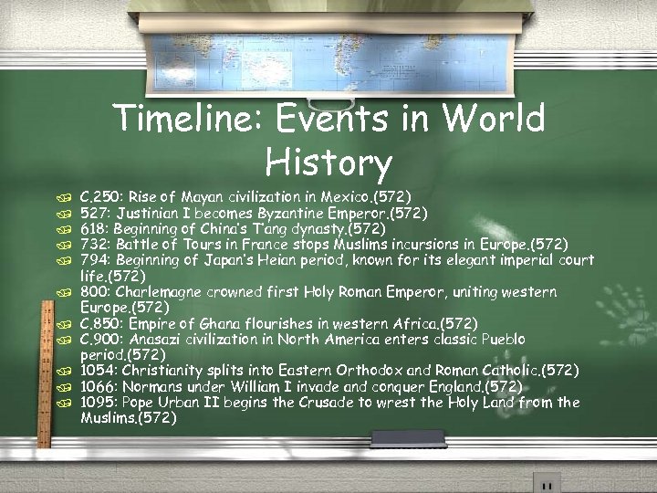 Timeline: Events in World History / / / C. 250: Rise of Mayan civilization