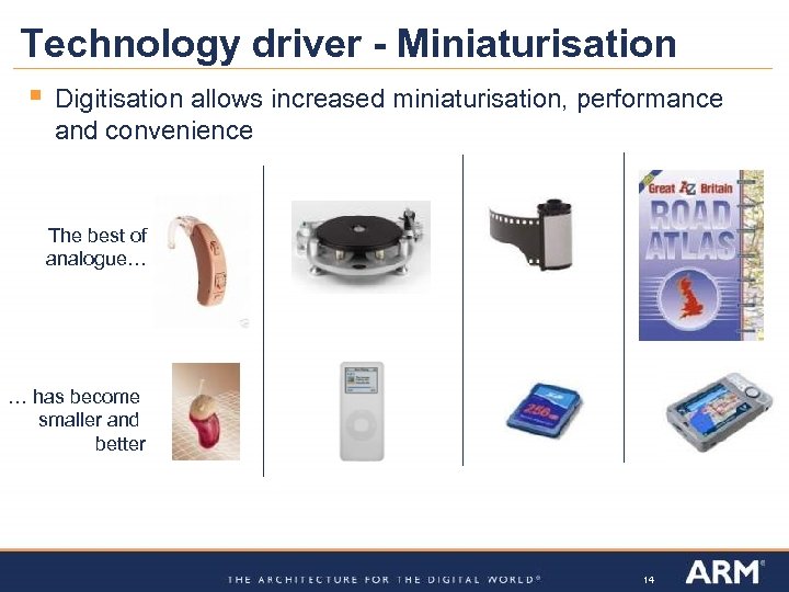 Technology driver - Miniaturisation § Digitisation allows increased miniaturisation, performance and convenience The best