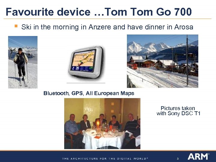 Favourite device …Tom Go 700 § Ski in the morning in Anzere and have