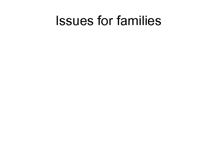 Issues for families 