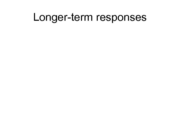 Longer-term responses 